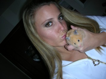 kissing a hamster