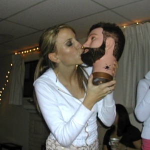 kissing george