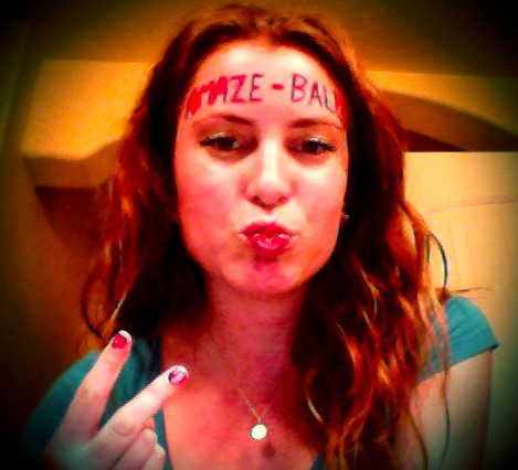 Therese with "amaze-balls" written on my forehead ;-) Therese with "amaze-balls" written on my forehead ;-)